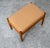 Mid Century Modern Ottoman Stool Tan Leather Vintage MCM Wood Frame Rectangular For Sale - Image 4 of 8