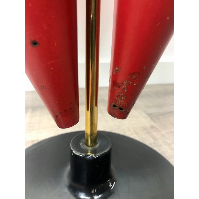 Metal Metal & Brass Red Cone Umbrella Stand from Vitra, Italy, 1970s For Sale - Image 7 of 11