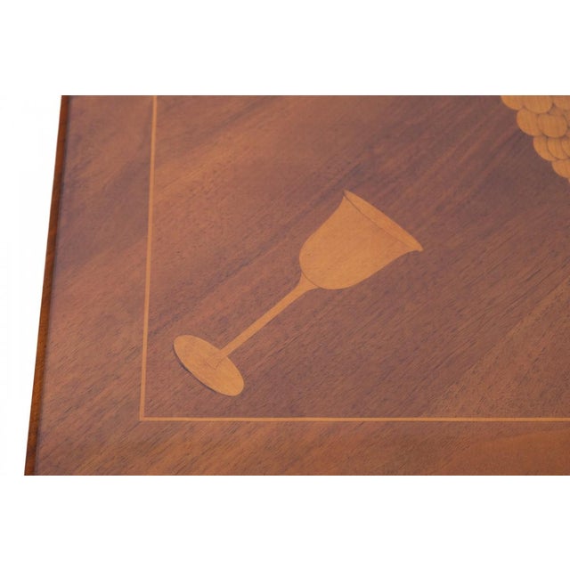 1930s Art Deco Table with Wine-Themed Marquetry, Poland, 1930s For Sale - Image 5 of 9