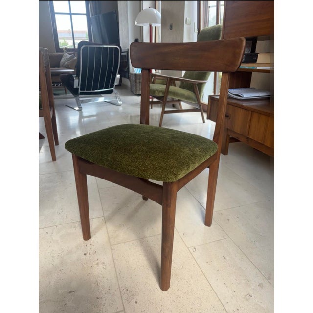 Scandinavian Green Velvet Chairs, 1970s, Set of 4 For Sale - Image 6 of 10