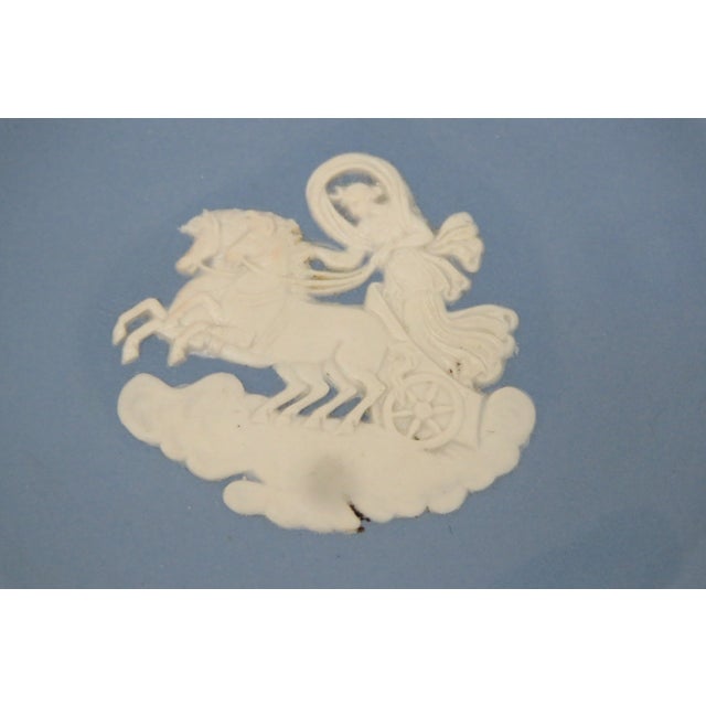 Mid 20th Century Wedgwood Blue Jasperware Athena in Chariot Ashtray Trinket Dish Plate 4551b For Sale - Image 5 of 10