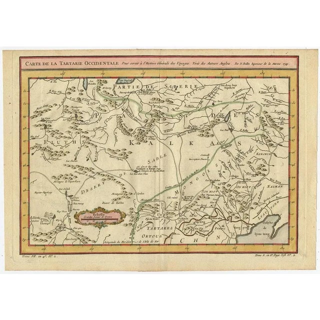 Antique map titled 'Carte de la Tartarie Occidentale pour Servir a l'Histoire Générale des Voyages. Tirée des Auteurs...
