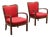 Red Armchairs, 1950s, Set of 2 For Sale