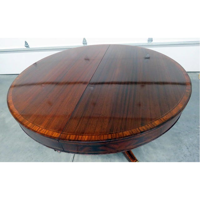 Mid 20th Century 20th Century Regency Inlaid Mahogany Dining Table For Sale - Image 5 of 11