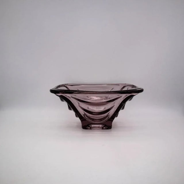 Mid-Century Modern Mid-Century Czech Glass Bowl 20035 by Vaclav Hanus for Sklo Union Hermanova Hut, 1958 For Sale - Image 3 of 5