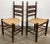 Vintage Primitive Turned Wood Woven Seat Ladderback Chairs, Pair For Sale In Kansas City - Image 6 of 10