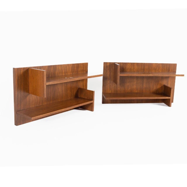 Mid Century Walnut Floating Shelves - a Pair For Sale In Chicago - Image 6 of 6