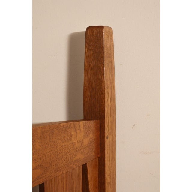 Stickley Mission Collection Harvey Ellis Inlaid Oak Queen Bed For Sale - Image 10 of 18