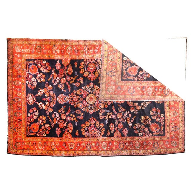 Extremley Fine Antique Persian Rug Sarouk Mohajeran, Hand Knotted , Circa 1920 Design : Floral Sarouk rugs have been...