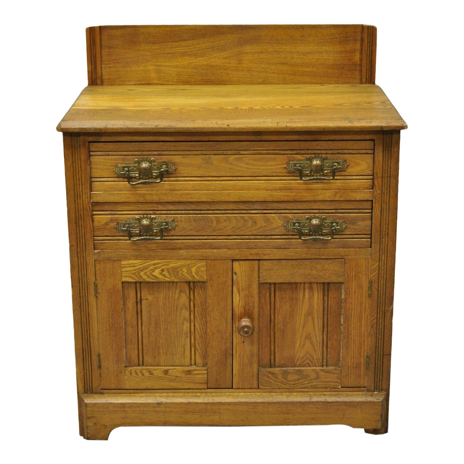 Antique Eastlake Victorian Carved Golden Oak Washstand Commode Chairish