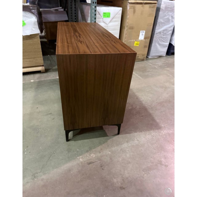 One-of-a-Kind Walnut Art Credenza With Hand-Painted Doors — In Stock in Florida For Sale In Jacksonville, FL - Image 6 of 7