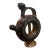 Vintage Peruvian Cusco Art Pottery Hand-Painted Jaguar Doughnut Vessel For Sale
