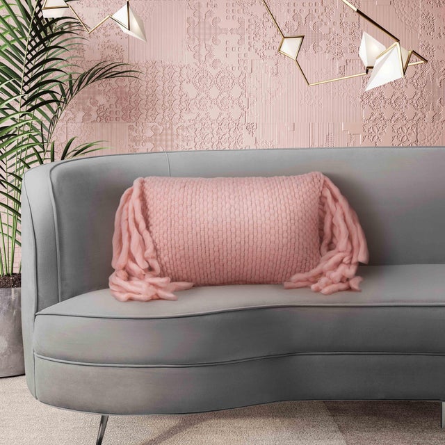 Not Yet Made - Made To Order Afrino Blush Wool 20"x12" Pillow For Sale - Image 5 of 5