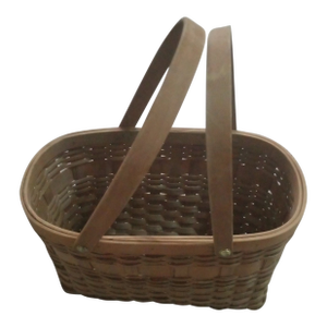 1990s Handmade Woven Basket Handbag
