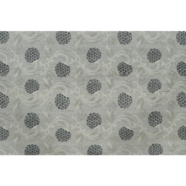 Contemporary Contemporary Block Print Floral Wool Runner by Rug & Kilim, India For Sale - Image 3 of 9