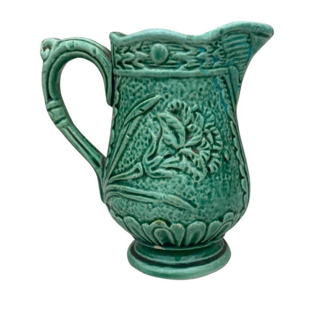 Green Majolica Leaf Plate Gien Circa 1950 For Sale In Austin - Image 6 of 7