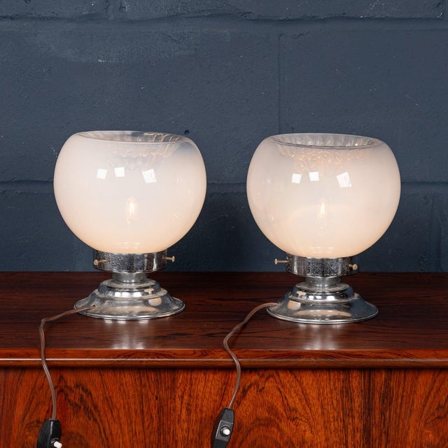 Vintage Murano Glass Table Lamps by Gaetano Sciolari for Mazzega, 1970, Set of 2 For Sale - Image 13 of 18
