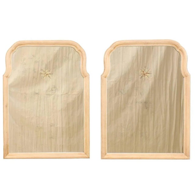 Vintage Mid Century Sunburst Églomisé Central Motif Wall Mirrors - a Pair For Sale - Image 10 of 12