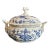 Late 20th Century Original Bohemian Zwiebelmuster Blue Onion Soup Tureen With Twisted Top Lid For Sale