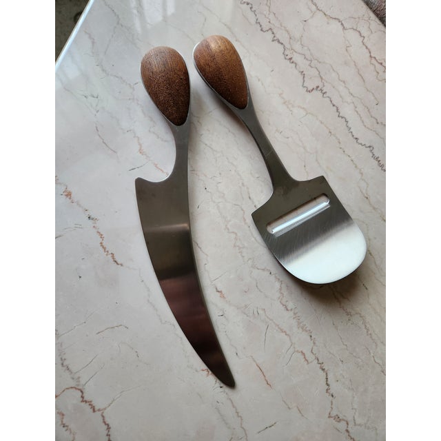 Dansk Vivianna Torun Cheese Slicer Knife Set Teak Stainless For Sale In San Diego - Image 6 of 8