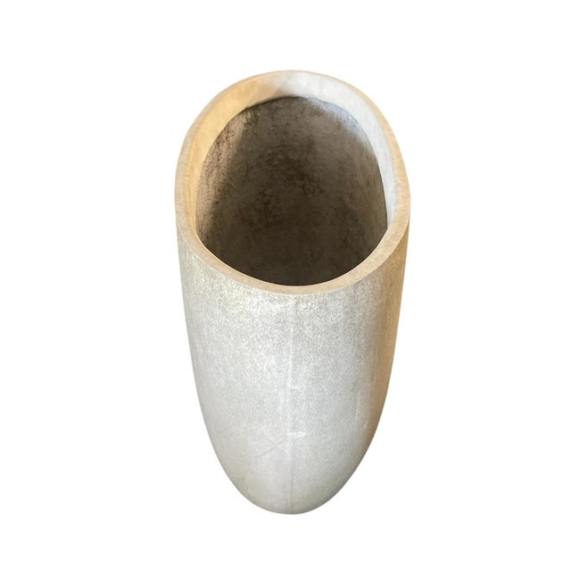2020s Large Mid-Century Modern Style Oval Concrete-Resin Planter For Sale - Image 5 of 7