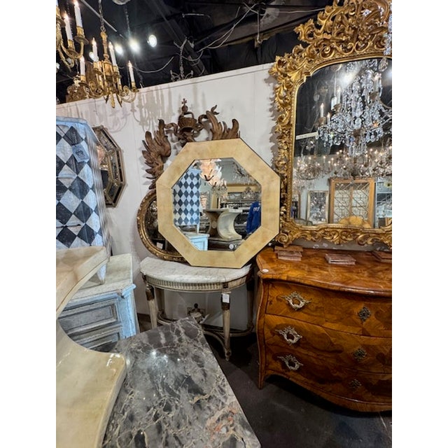 Early 21st Century Modern Karl Springer Design Octagonal Mirror For Sale - Image 5 of 9
