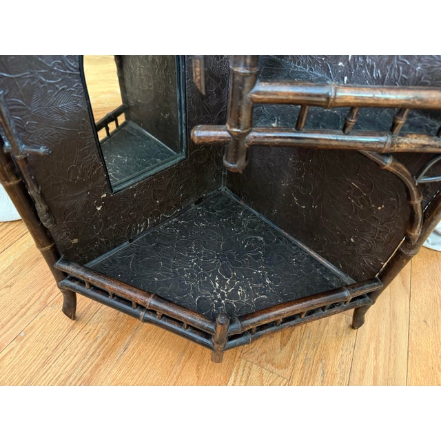 19th Century English Bamboo Corner Etarge Shelf For Sale In New York - Image 6 of 13