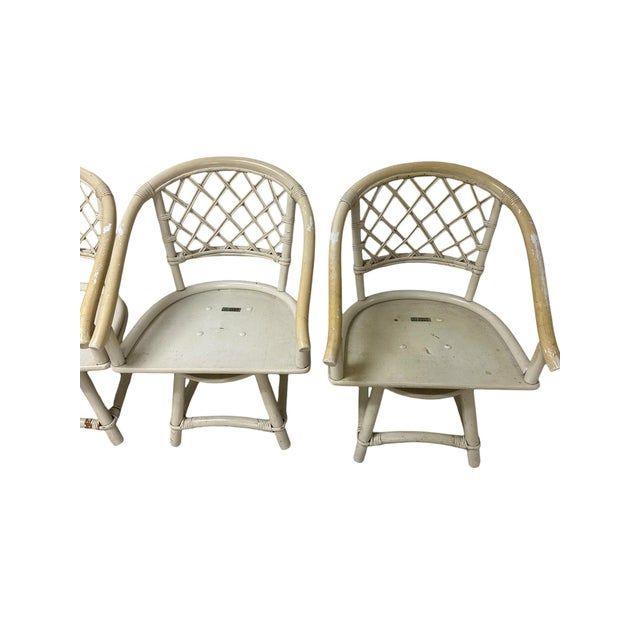 Mid 20th Century Ficks Reed Cream Rattan and Faux Bamboo Dining Set For Sale - Image 10 of 15