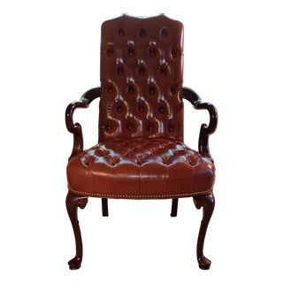 1990s Hancock & Moore Leather Guerin Accent Chair For Sale