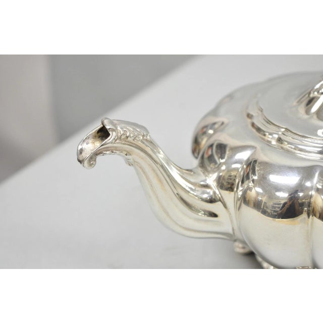 Metal Antique 1881 Rogers 7377 Art Nouveau Silver Plated Tea Service Set - 3 PCS For Sale - Image 7 of 13