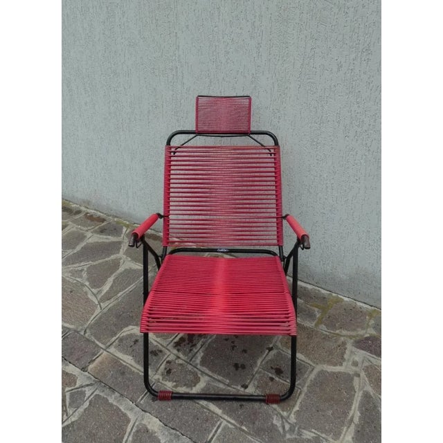 Black Deckchair with Headrest in PVC and Metal by Zanchi Alabarda, 1960s For Sale - Image 8 of 8