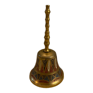 1970s Vintage Painted Brass Bell