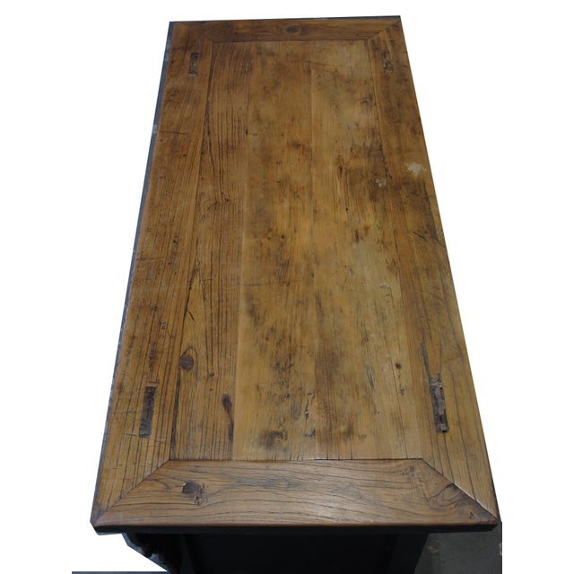 Wood Antique Naturally Distressed & Aged Elm Altar Cabinet For Sale - Image 7 of 9