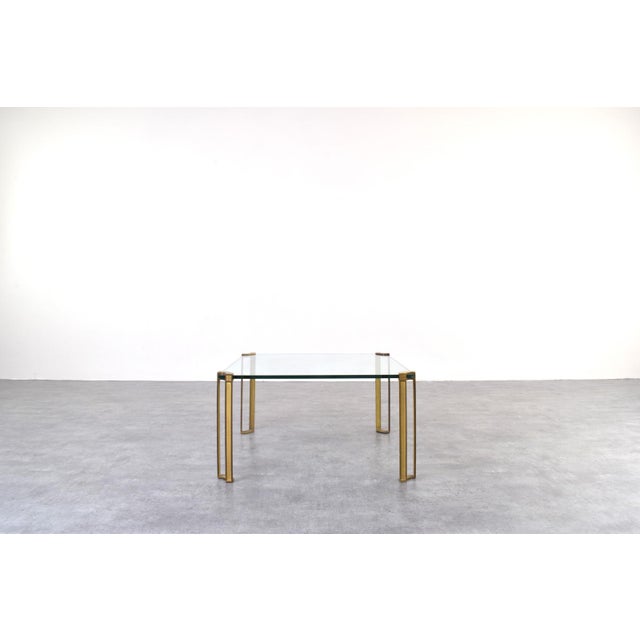 Hollywood Regency Hollywood Regency Brass and Glass Coffee Table by Peter Ghyczy, 1970s For Sale - Image 3 of 9