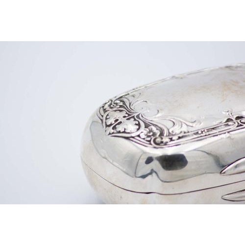 Oval Shaped Silver Soap Dish For Sale - Image 3 of 5