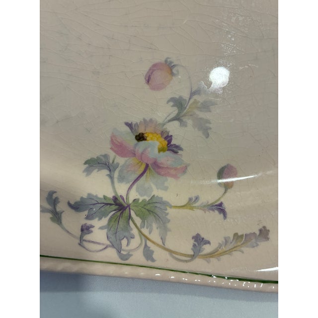 Vintage Steubenville Rose Dawn Pink Floral Rectangular Platter For Sale In Oklahoma City - Image 6 of 15