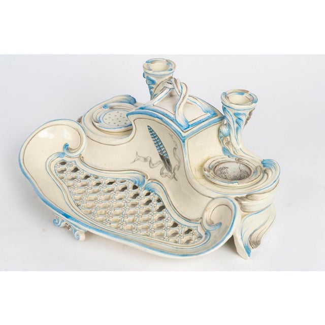 Ceramic 20th Century Porcelain Inkwell by Emile Gallé For Sale - Image 7 of 11