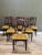 Traditional Set of 5 French NF-Certified Regency-Style Mahogany Dining Chairs, Mid 20th Century, Reupholstered in Gold Striped Velvet For Sale - Image 3 of 7