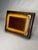 Vintage Hollywood Regency Campaign Style Golden Yellow Leather and Brass Tabletop Picture Frame For Sale In Houston - Image 6 of 11
