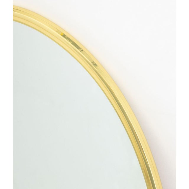 Modern Brass Framed Oval Mirror For Sale In New York - Image 6 of 7