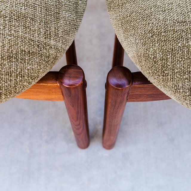 Restored 1950s Greta Grossman Walnut Dining Chairs by Glenn of California For Sale - Image 10 of 15