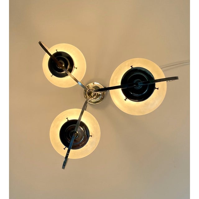 Art Deco Silver Ceiling Lamp with Three Sphere Shades For Sale - Image 10 of 18