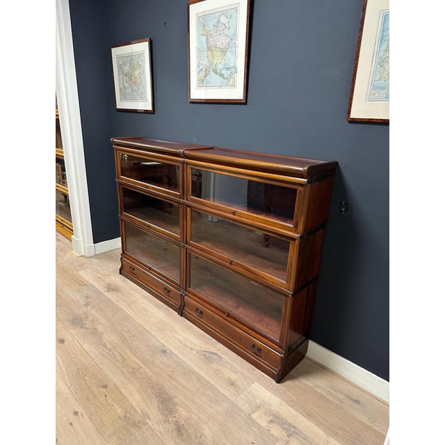 Brown Antique Modular Bookcase from Globe Wernicke, 1890s, Set of 6 For Sale - Image 8 of 9