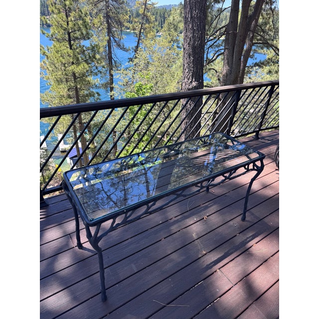 Late 20th Century Vintage Veneman of California Twig and Branch Glass Top Console Table, Attributed For Sale - Image 5 of 11