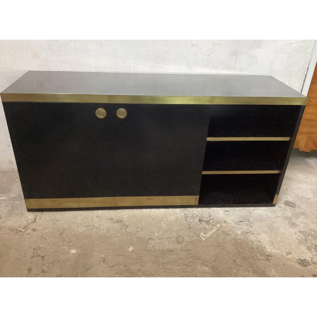 Black Lacquered and Brass Sideboard from Mario Sabot, Italy, 1970s For Sale - Image 10 of 18
