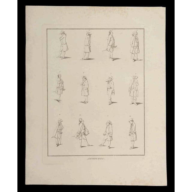 Attitudes is an original etching artwork realized by Thomas Holloway for Johann Caspar Lavater's "Essays on Physiognomy,...