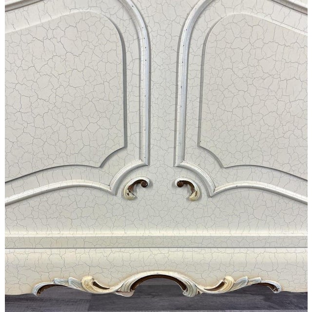 Vintage French Single Bed Frame with Carved Headboard For Sale - Image 5 of 16