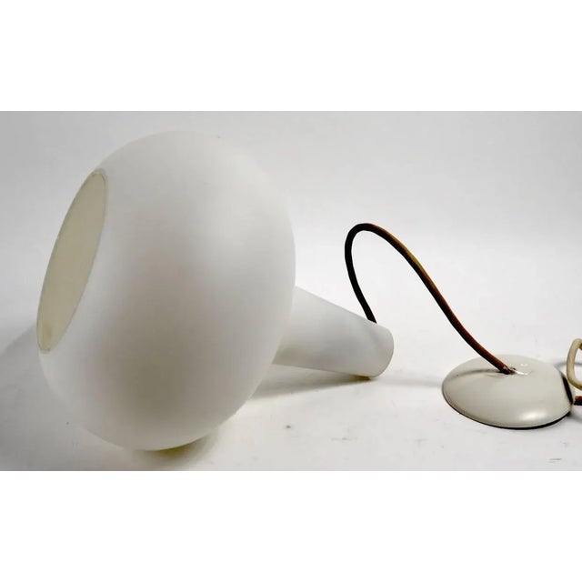 Mid-Century Modern Colored Glass Pendant by Prescolite White For Sale - Image 3 of 6