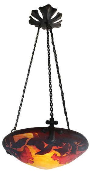 French Art Nouveau Pendant Light, 1900