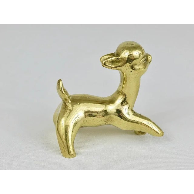 Mid-Century Brass Fawn Figurine by Walter Bosse for Hertha Baller, Austria, 1950s For Sale - Image 10 of 12